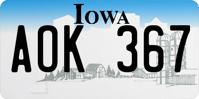 IA license plate AOK367
