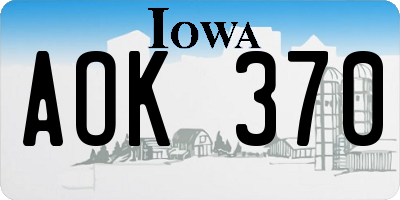 IA license plate AOK370