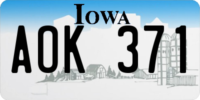 IA license plate AOK371