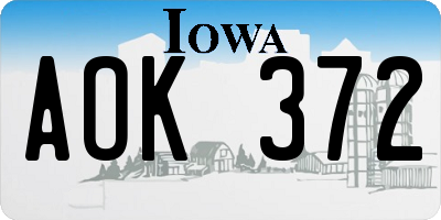 IA license plate AOK372