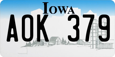 IA license plate AOK379