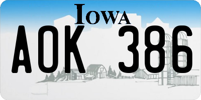 IA license plate AOK386