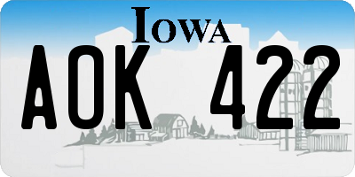 IA license plate AOK422