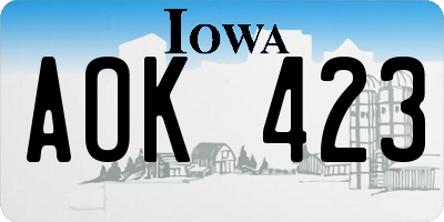 IA license plate AOK423