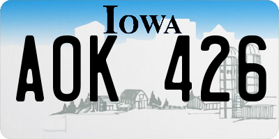 IA license plate AOK426