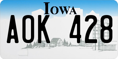 IA license plate AOK428