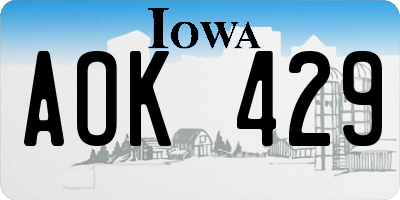 IA license plate AOK429