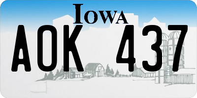 IA license plate AOK437
