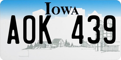 IA license plate AOK439