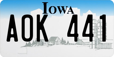 IA license plate AOK441