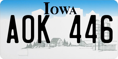 IA license plate AOK446