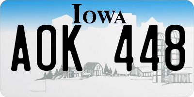 IA license plate AOK448