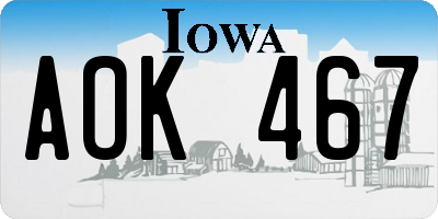 IA license plate AOK467