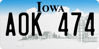 IA license plate AOK474