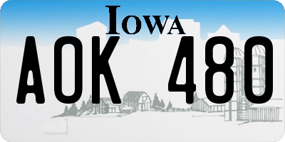 IA license plate AOK480