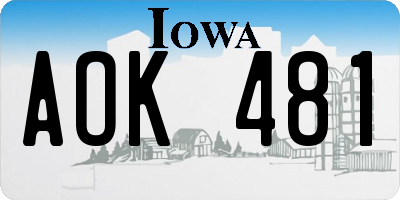 IA license plate AOK481