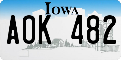 IA license plate AOK482