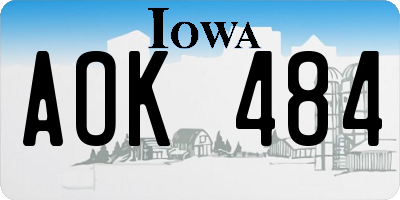 IA license plate AOK484