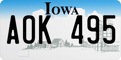 IA license plate AOK495