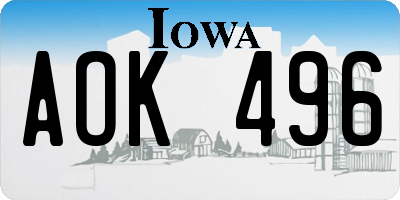 IA license plate AOK496