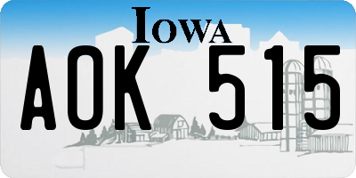 IA license plate AOK515