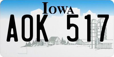 IA license plate AOK517