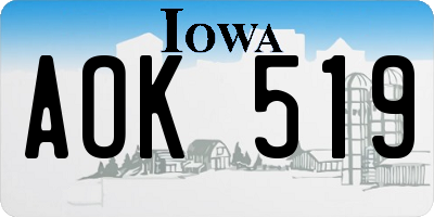 IA license plate AOK519