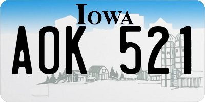 IA license plate AOK521