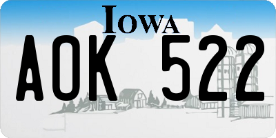 IA license plate AOK522