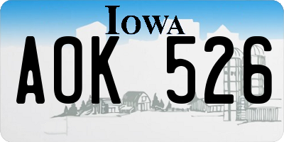 IA license plate AOK526