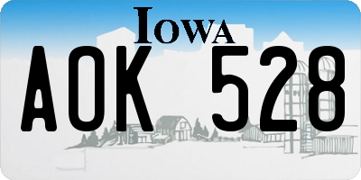 IA license plate AOK528