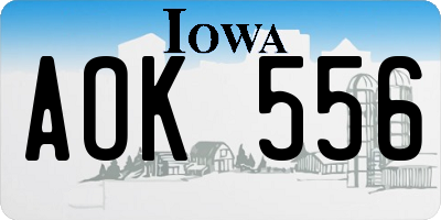 IA license plate AOK556