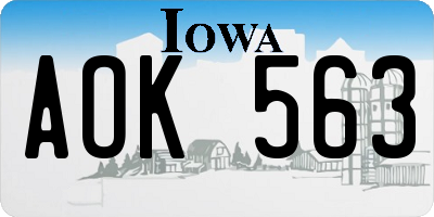 IA license plate AOK563