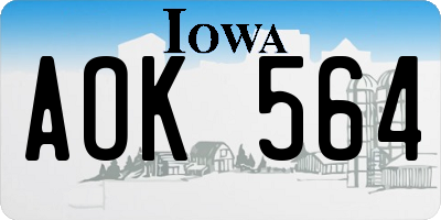 IA license plate AOK564