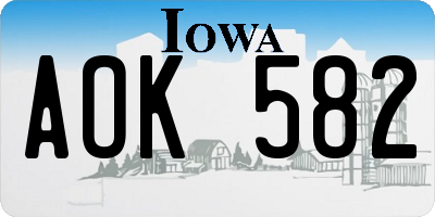 IA license plate AOK582