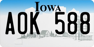 IA license plate AOK588