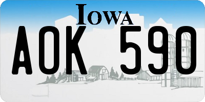 IA license plate AOK590