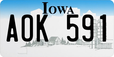 IA license plate AOK591