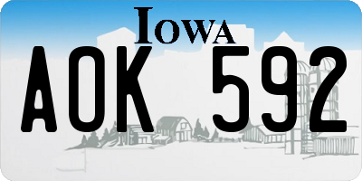 IA license plate AOK592
