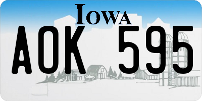 IA license plate AOK595