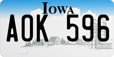 IA license plate AOK596
