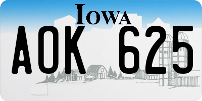 IA license plate AOK625