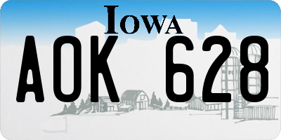 IA license plate AOK628