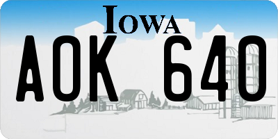 IA license plate AOK640