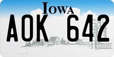 IA license plate AOK642