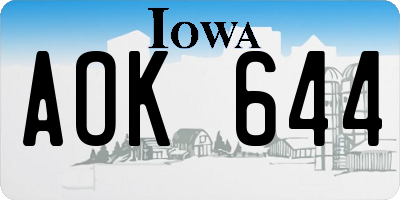 IA license plate AOK644