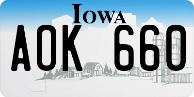 IA license plate AOK660