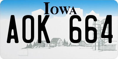 IA license plate AOK664