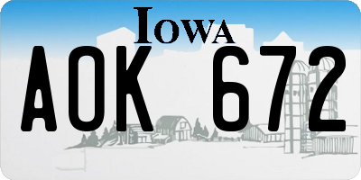 IA license plate AOK672
