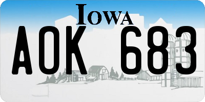 IA license plate AOK683
